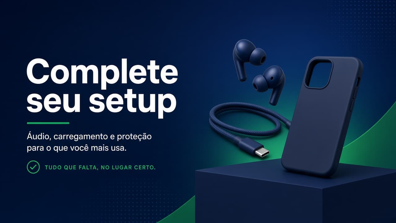 Complete seu setup com acessórios